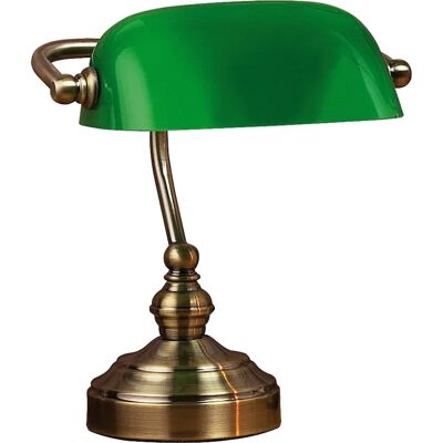 Markslojd Banker Schreibtischlampe - Grüner Glasschirm, 25cm, 40W Markslojd Banker Schreibtischlampe - Grüner Glasschirm, 25cm, 40W