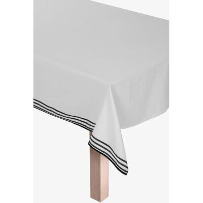 Markslöjd Hvit/Sort Stripet 150x300cm Borddug - Stenhild Markslöjd Hvit/Sort Stripet 150x300cm Borddug - Stenhild