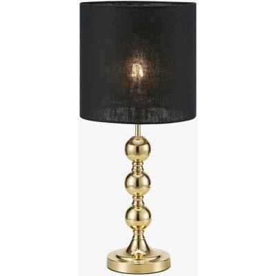 Markslöjd Octo Messing Tischlampe - Modernes Design mit Schwarzem Leinenschirm Markslöjd Octo Messing Tischlampe - Modernes Design mit Schwarzem Leinenschirm