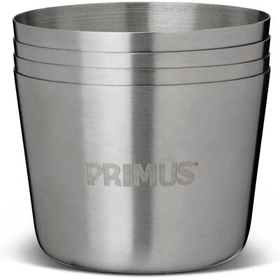 Zestaw 4 szklanek podróżnych ze stali nierdzewnej Primus - 100ml Zestaw 4 szklanek podróżnych ze stali nierdzewnej Primus - 100ml