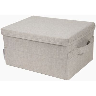 Bigso Sweden Storage Box - Small with Handle - Linen Effect Bigso Sweden Storage Box - Small with Handle - Linen Effect