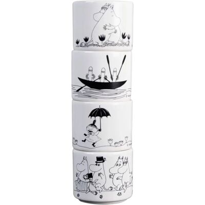 Moomin Eggkopper Sett 4 - Keramikk Hvitt Moomin Eggkopper Sett 4 - Keramikk Hvitt