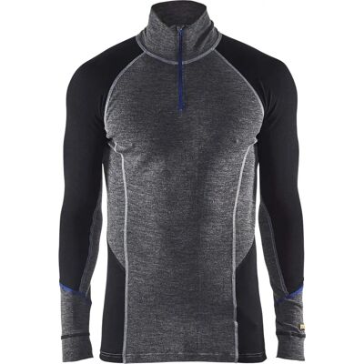 Blaklader 4899 Baselayer Top med Lynlås - Herre - Mellemgrå/Sort - Baselayer Top Blaklader 4899 Baselayer Top med Lynlås - Herre - Mellemgrå/Sort - Baselayer Top