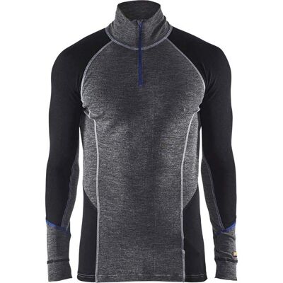 Blaklader 4899 Mellemgrå/sort Baselayer Top med lynlås - Herre Blaklader 4899 Mellemgrå/sort Baselayer Top med lynlås - Herre