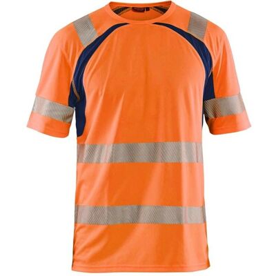 Blaklader 3397 hi-vis UV-beskyttelsest-shirt - herre - Orange/navy blue L Blaklader 3397 hi-vis UV-beskyttelsest-shirt - herre - Orange/navy blue L