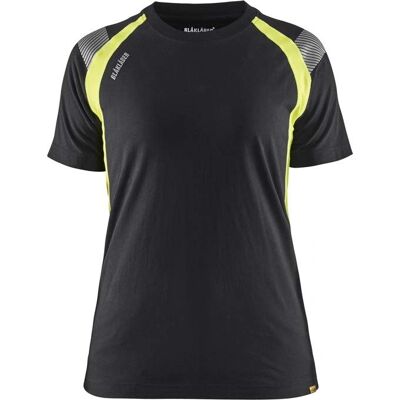Blaklader 3402 Dames reflecterende T-shirt - Zwart/geel (34021030) XL Blaklader 3402 Dames reflecterende T-shirt - Zwart/geel (34021030) XL