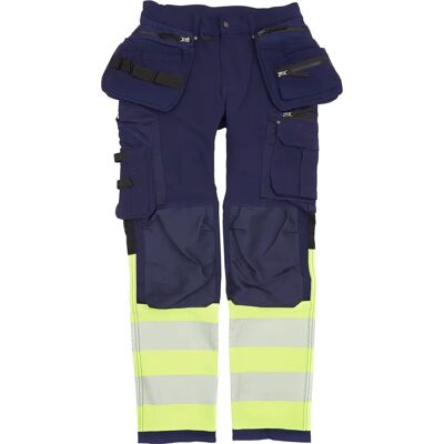 Blaklader 1993 Højt Synlig Arbejdsbukser - Herre - Marineblå/gul - 4-vej stræk Blaklader 1993 Højt Synlig Arbejdsbukser - Herre - Marineblå/gul - 4-vej stræk