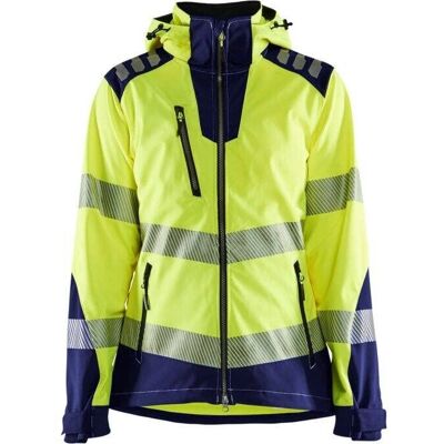 Blaklader 4791 Ladies Hi-Vis Softshell Jacket - Yellow/Navy Blue - Women Blaklader 4791 Ladies Hi-Vis Softshell Jacket - Yellow/Navy Blue - Women