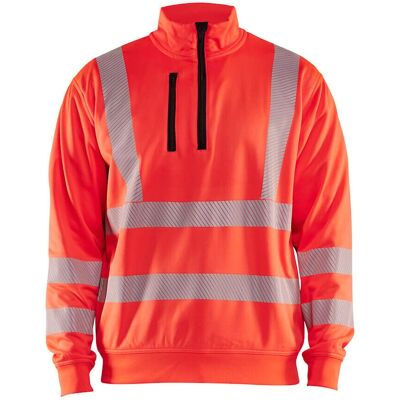 Blaklader 3564 Høj Synlighed Sweatshirt - Rød - Halv-zip Blaklader 3564 Høj Synlighed Sweatshirt - Rød - Halv-zip