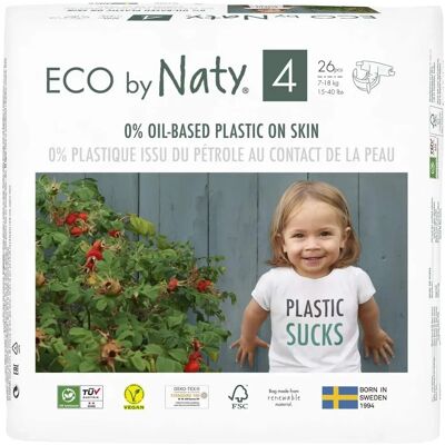 Pañales Naty No 4 - Ecológicos, 7-18kg, 26 uds Pañales Naty No 4 - Ecológicos, 7-18kg, 26 uds