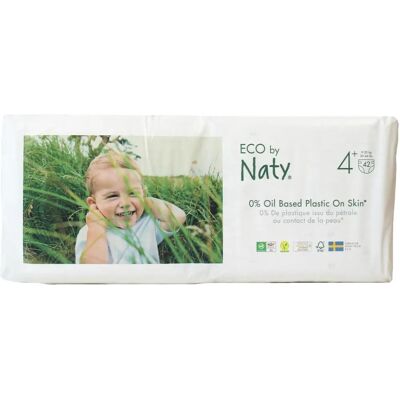Naty Eco Diapers Size 4+ 42 pcs - Eco-Friendly Baby Diapers Naty Eco Diapers Size 4+ 42 pcs - Eco-Friendly Baby Diapers