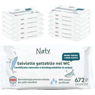 Naty Toallitas Húmedas - Biodegradables, Apto para enjuague - 12 x 56 unidades Naty Toallitas Húmedas - Biodegradables, Apto para enjuague - 12 x 56 unidades