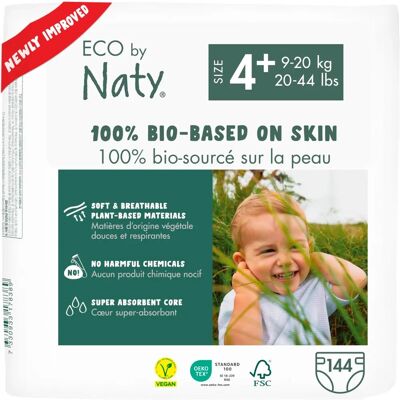Naty Windeln Größe 4+ (9-20 kg) - 144 Stück. Naty Windeln Größe 4+ (9-20 kg) - 144 Stück.