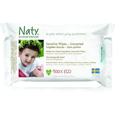 Lingettes pour bébé compostables - Eco by Naty - 56 unités Lingettes pour bébé compostables - Eco by Naty - 56 unités