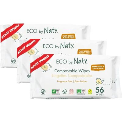 Eco by Naty Babyfeuchttücher - Natürliche, Hypoallergene, 3x56 Stk Eco by Naty Babyfeuchttücher - Natürliche, Hypoallergene, 3x56 Stk