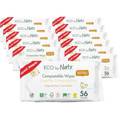 Eco by Naty, Sensitive Feuchttücher - 12 x 56 Stück Eco by Naty, Sensitive Feuchttücher - 12 x 56 Stück