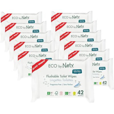 Salviette bagno Eco Naty - Naturali, Biodegradabili, 12x42 Salviette bagno Eco Naty - Naturali, Biodegradabili, 12x42