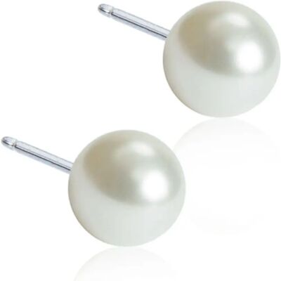 Blomdahl Weiße Perlen 6mm Hypoallergene Ohrringe Blomdahl Weiße Perlen 6mm Hypoallergene Ohrringe