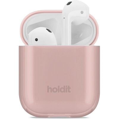 HoldIt Läpinäkyvä kotelo Apple AirPods 1-2 - Pinkki HoldIt Läpinäkyvä kotelo Apple AirPods 1-2 - Pinkki