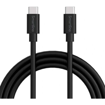 Smartline USB-C til USB-C Kabel 2m - Rask lading & Synkronisering Smartline USB-C til USB-C Kabel 2m - Rask lading & Synkronisering