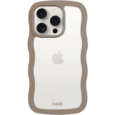 Holdit iPhone 14 Pro Max Wavy Cover - Mocha Brown / Transparent - Puhelimen suojus Holdit iPhone 14 Pro Max Wavy Cover - Mocha Brown / Transparent - Puhelimen suojus