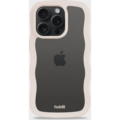 Holdit iPhone 15 Pro Wavy Vaalean Beigen / Läpinäkyvä Suojakuori - Puhelintyyppi Holdit iPhone 15 Pro Wavy Vaalean Beigen / Läpinäkyvä Suojakuori - Puhelintyyppi