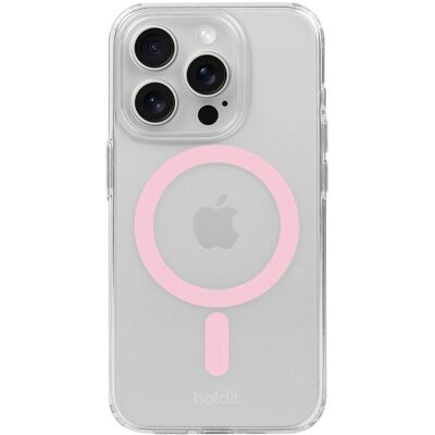 Holdit iPhone 15 Pro Vaaleanpunainen MagSafe Läpinäkyvä kuori - Puhelimen suojus Holdit iPhone 15 Pro Vaaleanpunainen MagSafe Läpinäkyvä kuori - Puhelimen suojus