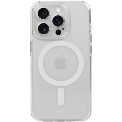 Holdit iPhone 15 Pro MagSafe Suojus - Läpinäkyvä / Valkoinen - Puhelimen Kuori Holdit iPhone 15 Pro MagSafe Suojus - Läpinäkyvä / Valkoinen - Puhelimen Kuori