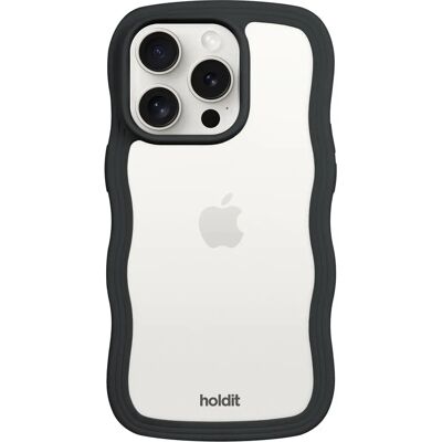 Holdit Wavy Hoesje voor iPhone 14 Pro Max - Zwart/Transparant - Telefoonhoesje Holdit Wavy Hoesje voor iPhone 14 Pro Max - Zwart/Transparant - Telefoonhoesje