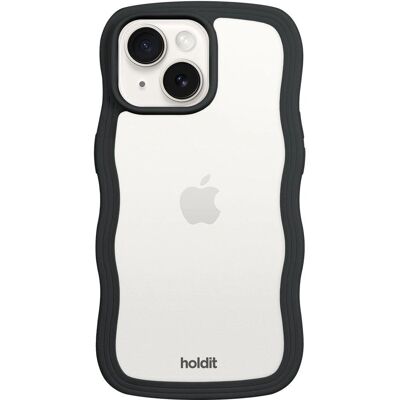 Holdit aaltoileva iPhone 15 / 14 / 13 - Musta / Läpinäkyvä Holdit aaltoileva iPhone 15 / 14 / 13 - Musta / Läpinäkyvä