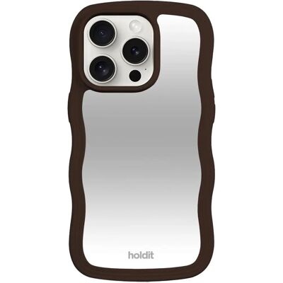 Holdit vågformad skal för iPhone 15 Pro - Choklad / Spegel - Mobilskal Holdit vågformad skal för iPhone 15 Pro - Choklad / Spegel - Mobilskal
