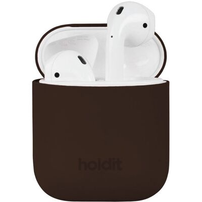 Holdit Silikondeksel for AirPods - Sjokolade - Mobildeksel Holdit Silikondeksel for AirPods - Sjokolade - Mobildeksel