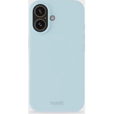 Holdit iPhone 16 Silikon Cover - Mineral Blue - Myk Berøring Holdit iPhone 16 Silikon Cover - Mineral Blue - Myk Berøring