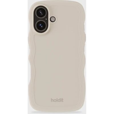 Holdit iPhone 16 Wavy Light Beige - Puhelinkuori Holdit iPhone 16 Wavy Light Beige - Puhelinkuori