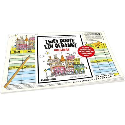 Pegasus Spiele Kylskapspoesi KYL43029 - Spelblok Twee Domme Een Gedachte - Stad-Land-Fluss Pegasus Spiele Kylskapspoesi KYL43029 - Spelblok Twee Domme Een Gedachte - Stad-Land-Fluss