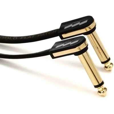 Cable de Conexión Plano Gold EBS Premium Gold - 10cm - Cables de parche compactos de oro para pedales Cable de Conexión Plano Gold EBS Premium Gold - 10cm - Cables de parche compactos de oro para pedales