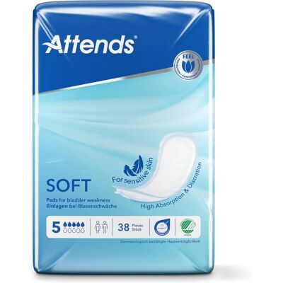Attends Soft 5 - Incontinence Pads - 38 pcs Attends Soft 5 - Incontinence Pads - 38 pcs