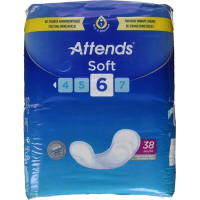 Attends Soft 6 - Incontinentie-inlegger - Discreet & Comfortabel Attends Soft 6 - Incontinentie-inlegger - Discreet & Comfortabel