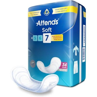 Attends Soft 7 Serviettes d'Incontinence - Protection Forte - Publicité Attends Soft 7 Serviettes d'Incontinence - Protection Forte - Publicité