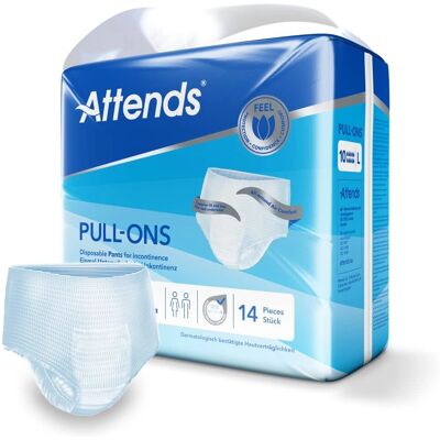 Couches pour adultes Attends grande taille - 2 paquets de 14 - Publicité Couches pour adultes Attends grande taille - 2 paquets de 14 - Publicité