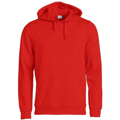Clique Basic Hoodie - Rød - Hættetrøje Clique Basic Hoodie - Rød - Hættetrøje