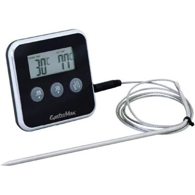 Gastromax Zwart Digitale Oven Thermometer met Timer Gastromax Zwart Digitale Oven Thermometer met Timer