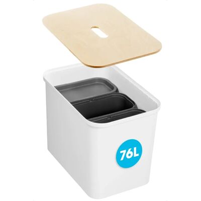 SmartStore Collect Återvinningslösning - 76 L – Vit/Taupe/Birke SmartStore Collect Återvinningslösning - 76 L – Vit/Taupe/Birke