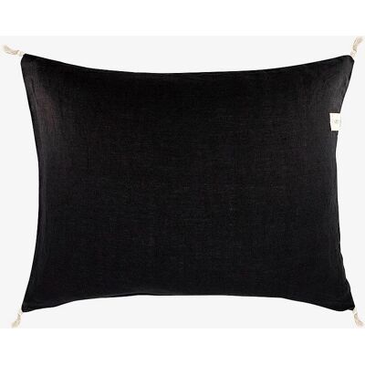 ERNST - Linnepåse med tofsar - 50x60 cm - Svart ERNST - Linnepåse med tofsar - 50x60 cm - Svart