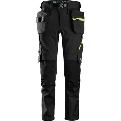 Snickers Neon Gul/Sort FlexiWork Softshell Arbeidsbukse - Arbeidsbukse Snickers Neon Gul/Sort FlexiWork Softshell Arbeidsbukse - Arbeidsbukse