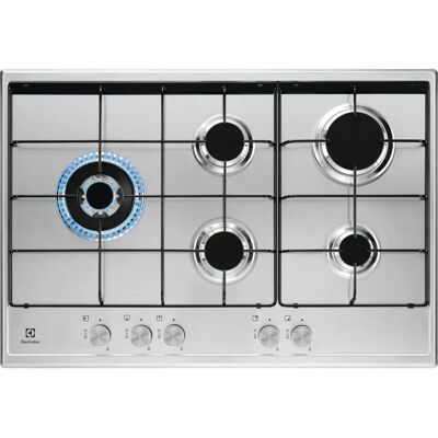 Electrolux KGS7564SX SpeedBurner Table de cuisson à gaz avec 5 brûleurs et brûleur Wok - Publicité Electrolux KGS7564SX SpeedBurner Table de cuisson à gaz avec 5 brûleurs et brûleur Wok - Publicité