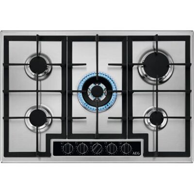 AEG HGB75420YM 75cm 5 Burner Gas Hob - Stainless Steel AEG HGB75420YM 75cm 5 Burner Gas Hob - Stainless Steel