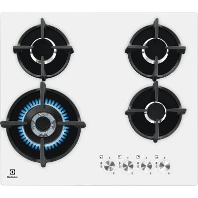 Electrolux KGG6437W Série 600 Plaque de Cuisson à Gaz 4 Zones 59cm Blanche - Publicité Electrolux KGG6437W Série 600 Plaque de Cuisson à Gaz 4 Zones 59cm Blanche - Publicité