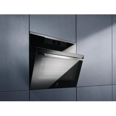 Forno Micro-ondas Embutido Electrolux com Grill 60 cm Altura 45 cm 42 Litros Vidro Preto com Acabamentos em Aço Inoxidável Forno Micro-ondas Embutido Electrolux com Grill 60 cm Altura 45 cm 42 Litros Vidro Preto com Acabamentos em Aço Inoxidável