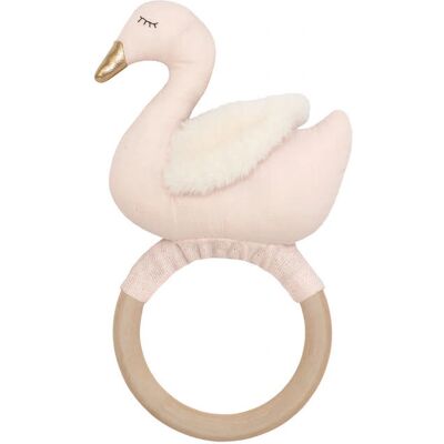 Jabadabado Svan baby rattle - Mjuk muslin bomull leksak Jabadabado Svan baby rattle - Mjuk muslin bomull leksak